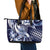 Aloha Blue Tribal Honu Tattoo Leather Tote Bag