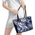 Aloha Blue Tribal Honu Tattoo Leather Tote Bag