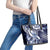 Aloha Blue Tribal Honu Tattoo Leather Tote Bag