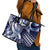 Aloha Blue Tribal Honu Tattoo Leather Tote Bag