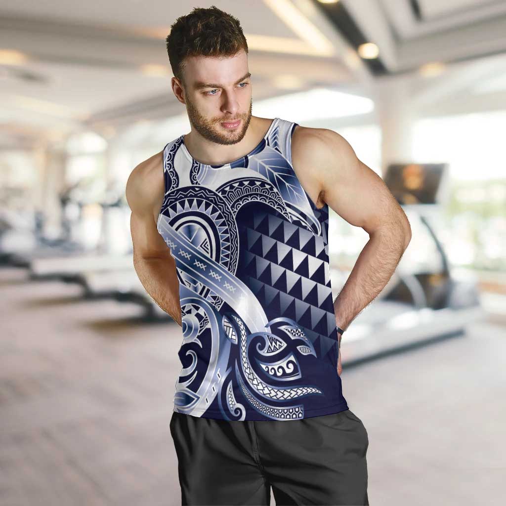 Aloha Blue Tribal Honu Tattoo Men Tank Top