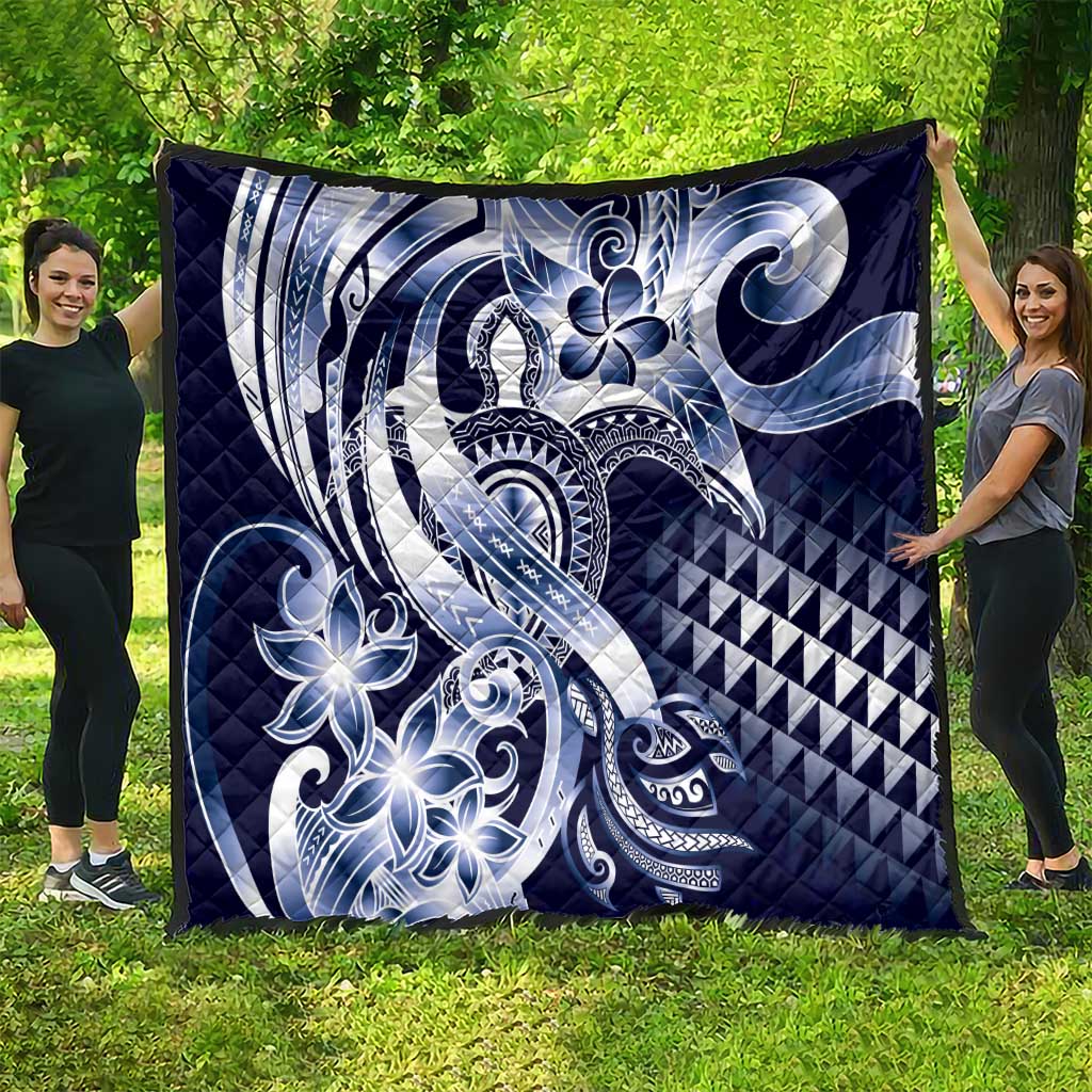 Aloha Blue Tribal Honu Tattoo Quilt LT9 - Polynesian Pride