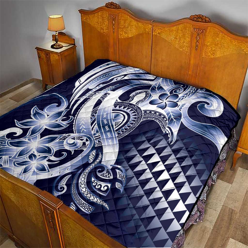Aloha Blue Tribal Honu Tattoo Quilt LT9 - Polynesian Pride