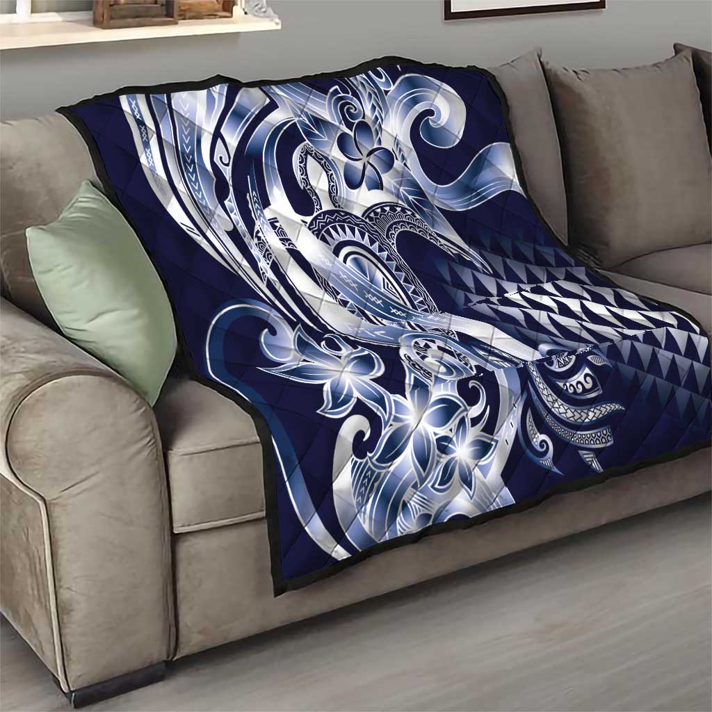 Aloha Blue Tribal Honu Tattoo Quilt LT9 - Polynesian Pride