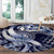 Aloha Blue Tribal Honu Tattoo Round Carpet