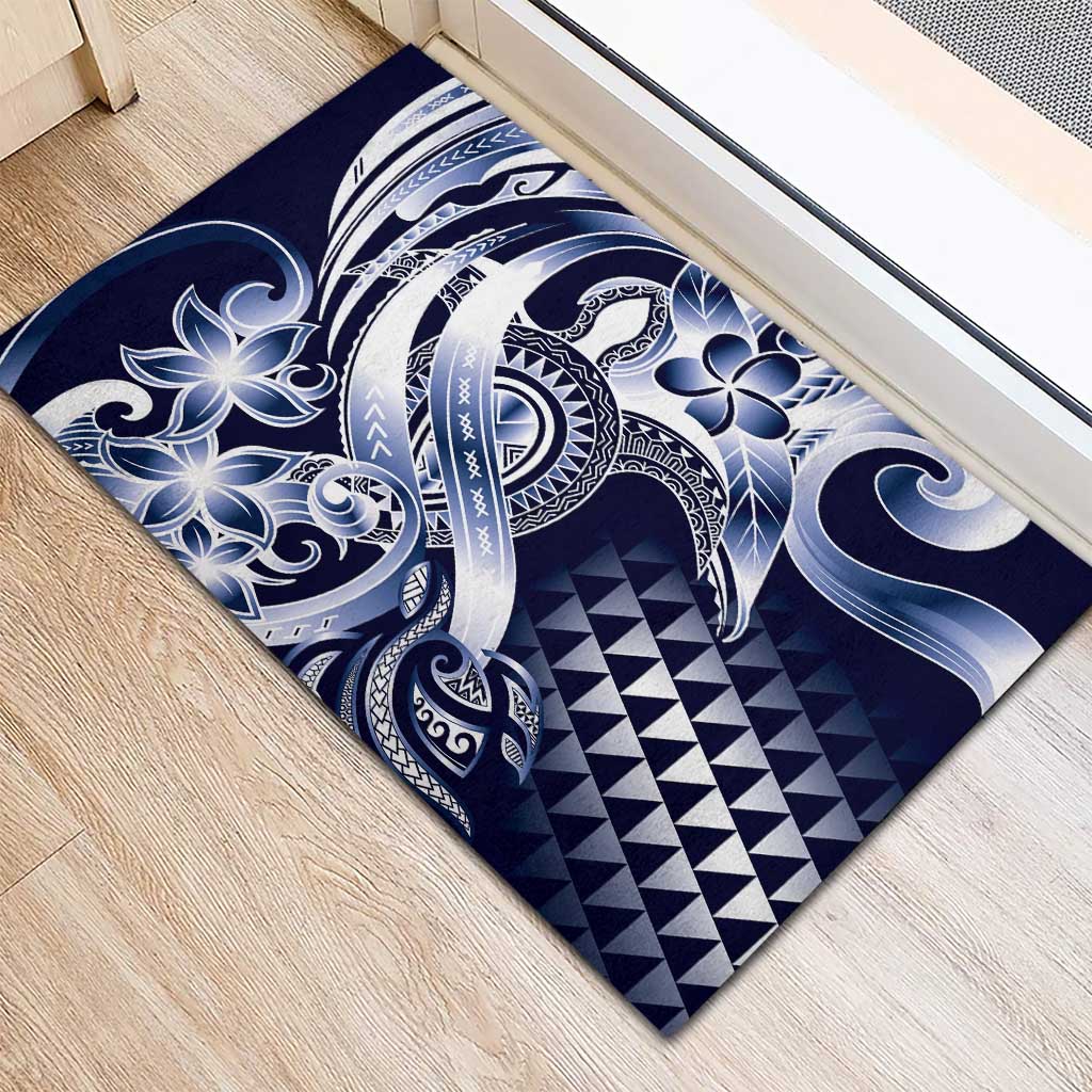 Aloha Blue Tribal Honu Tattoo Rubber Doormat LT9 - Polynesian Pride