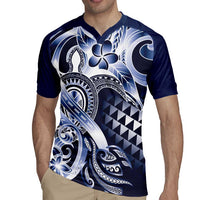 Aloha Blue Tribal Honu Tattoo Rugby Jersey LT9 - Polynesian Pride