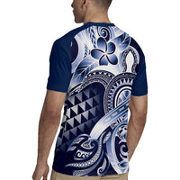 Aloha Blue Tribal Honu Tattoo Rugby Jersey LT9 - Polynesian Pride
