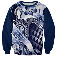 Aloha Blue Tribal Honu Tattoo Sweatshirt LT9 Unisex Blue - Polynesian Pride