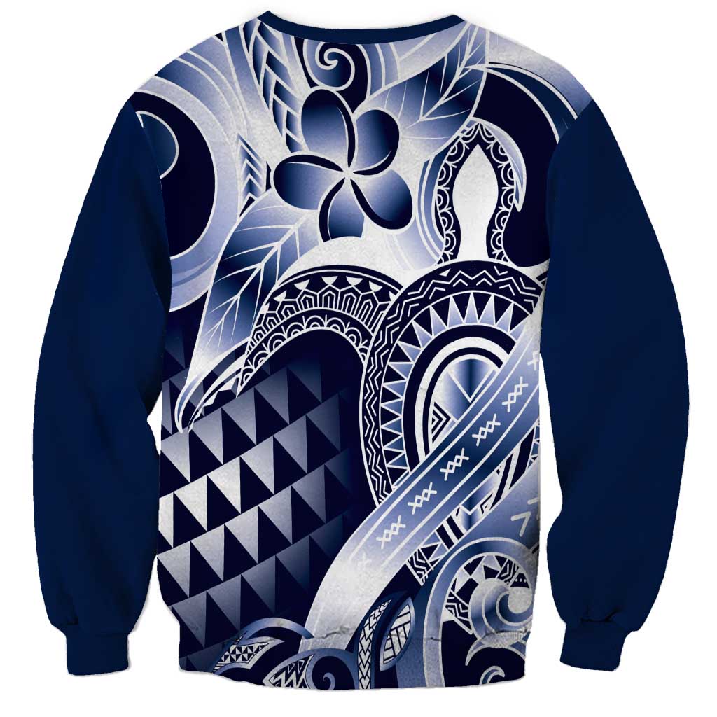Aloha Blue Tribal Honu Tattoo Sweatshirt LT9 - Polynesian Pride