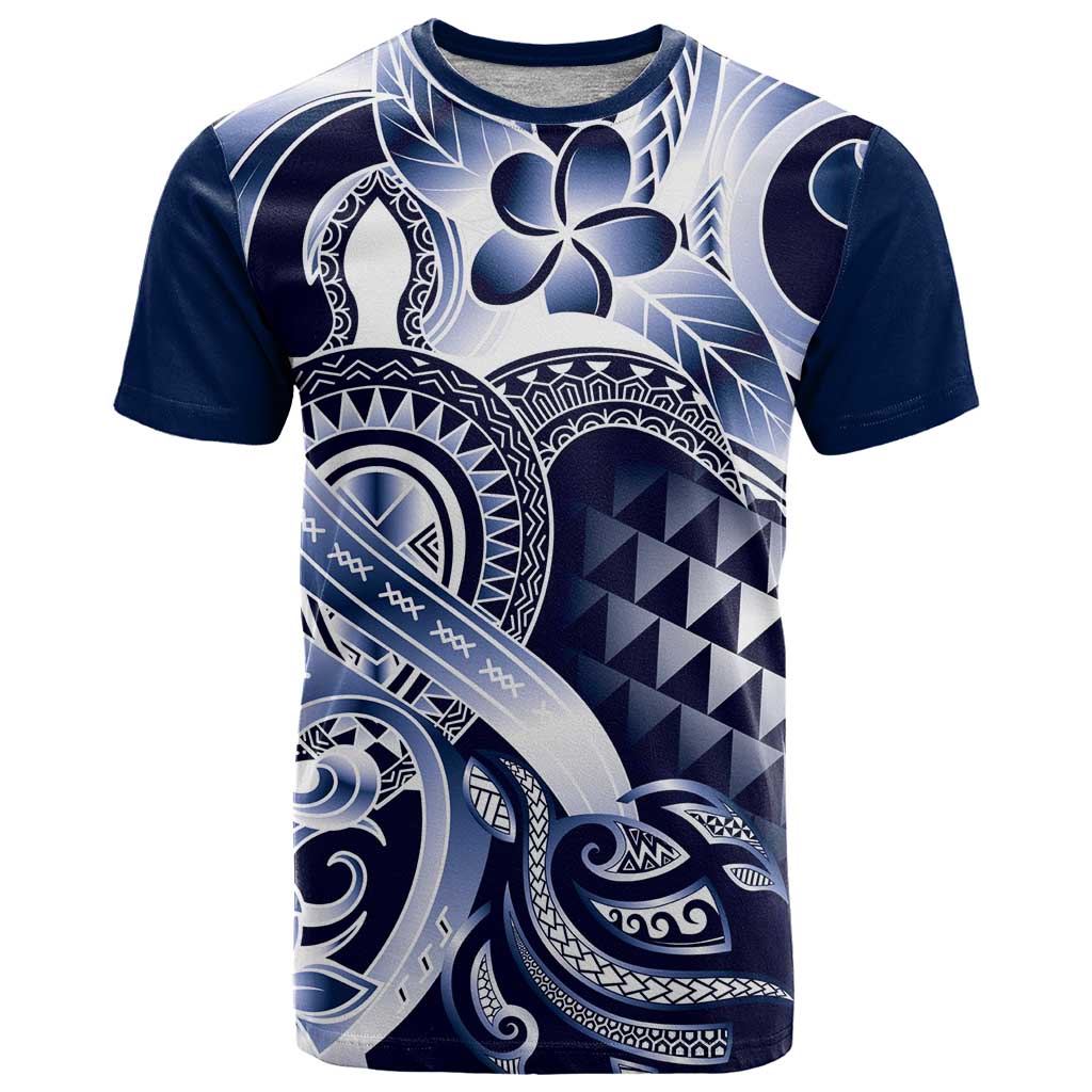 Aloha Blue Tribal Honu Tattoo T Shirt LT9 Blue - Polynesian Pride