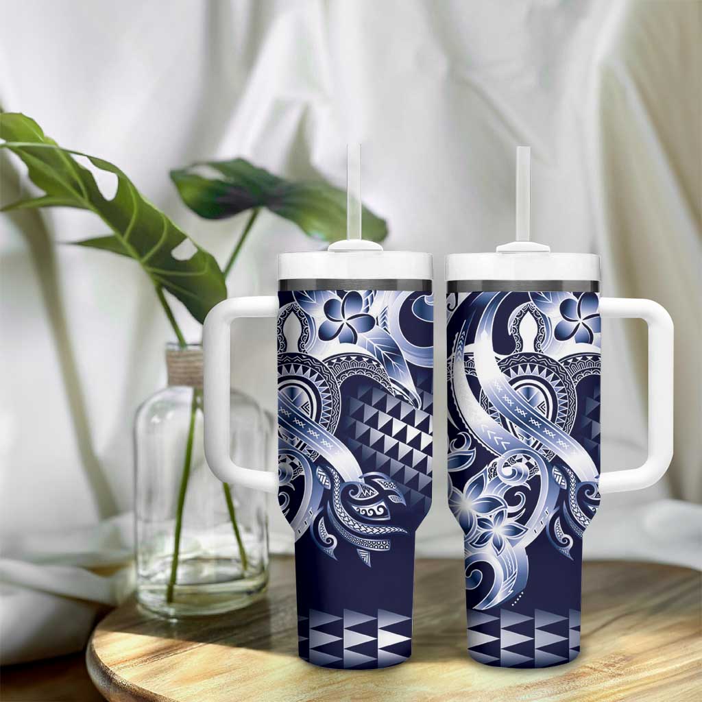Aloha Blue Tribal Honu Tattoo Tumbler With Handle