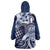 Aloha Blue Tribal Honu Tattoo Wearable Blanket Hoodie