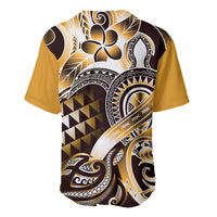 Aloha Gold Tribal Honu Tattoo Baseball Jersey LT9 - Polynesian Pride