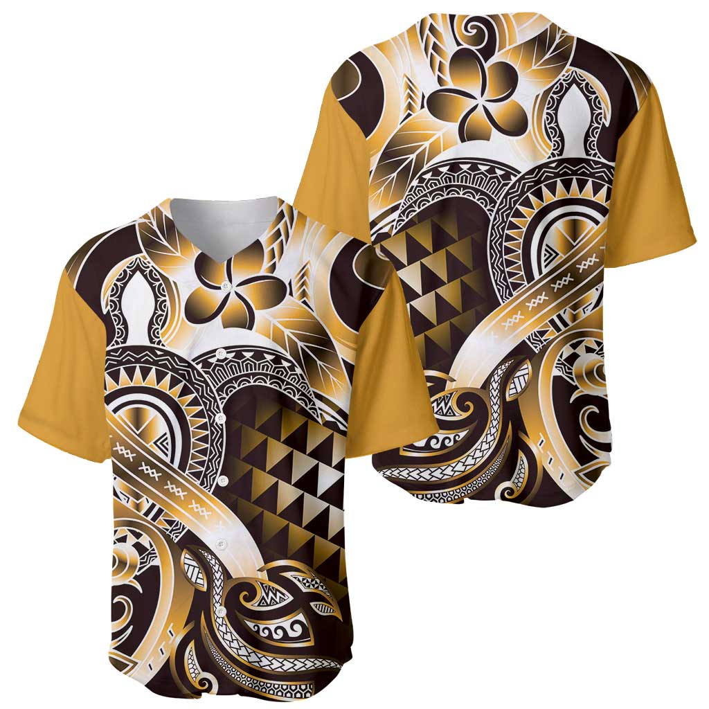 Aloha Gold Tribal Honu Tattoo Baseball Jersey LT9 - Polynesian Pride