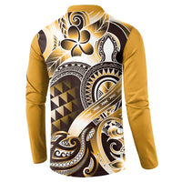 Aloha Gold Tribal Honu Tattoo Button Sweatshirt LT9 - Polynesian Pride