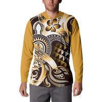 Aloha Gold Tribal Honu Tattoo Button Sweatshirt LT9 - Polynesian Pride