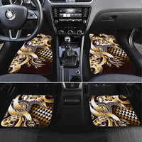 Aloha Gold Tribal Honu Tattoo Car Mats LT9 Set 4pcs Gold - Polynesian Pride