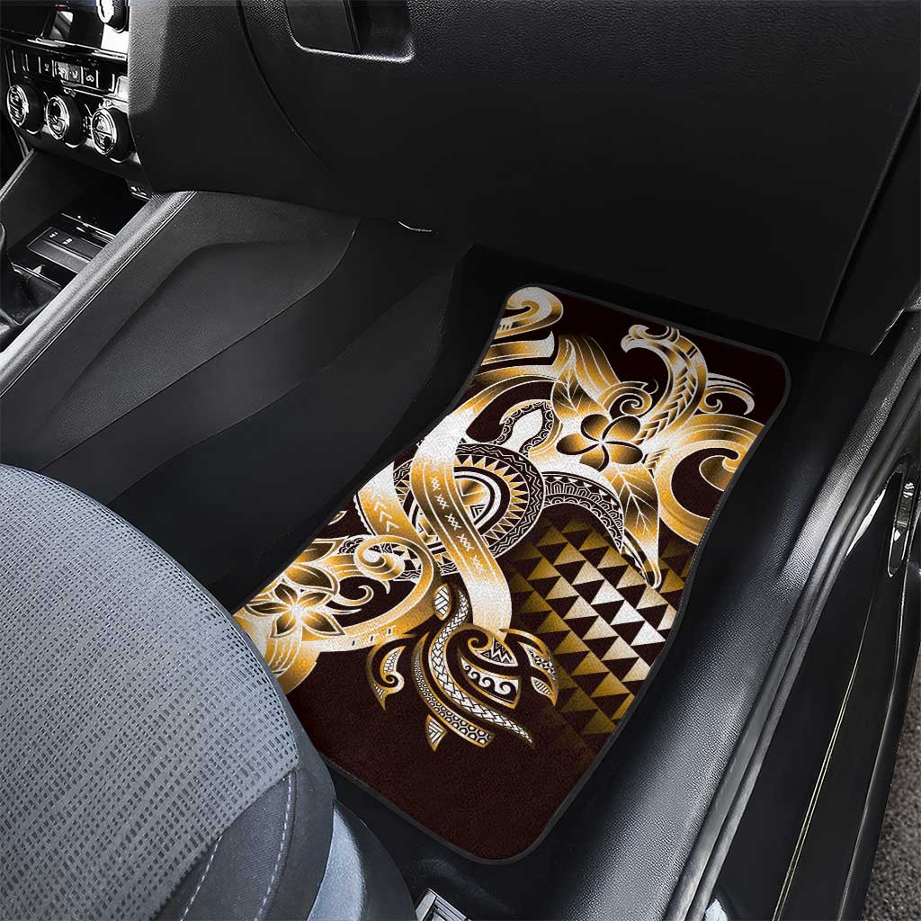Aloha Gold Tribal Honu Tattoo Car Mats LT9 - Polynesian Pride