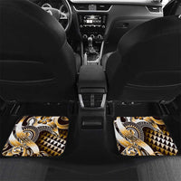 Aloha Gold Tribal Honu Tattoo Car Mats LT9 Set 2pcs - Back Gold - Polynesian Pride