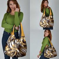 Aloha Gold Tribal Honu Tattoo Grocery Bag