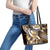 Aloha Gold Tribal Honu Tattoo Leather Tote Bag