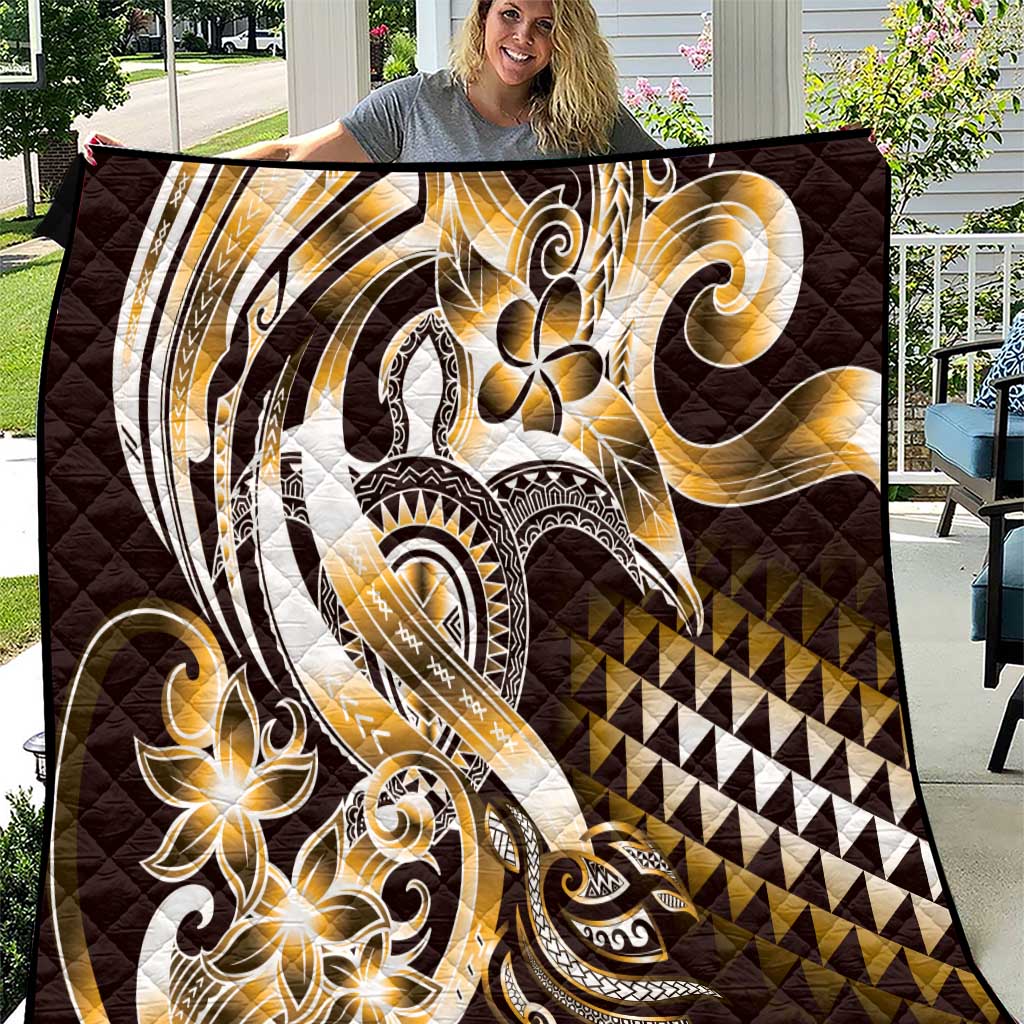 Aloha Gold Tribal Honu Tattoo Quilt LT9 Gold - Polynesian Pride