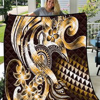 Aloha Gold Tribal Honu Tattoo Quilt LT9 Gold - Polynesian Pride