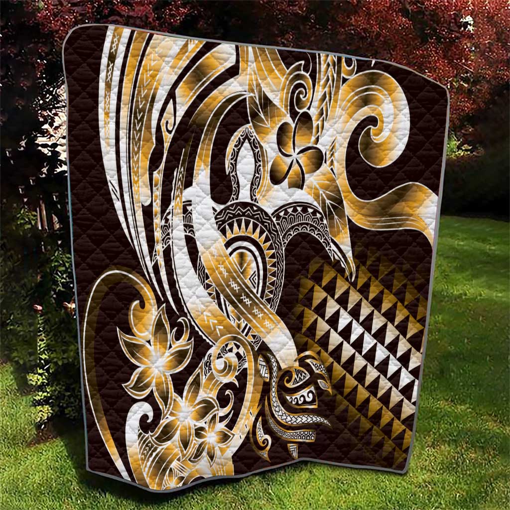 Aloha Gold Tribal Honu Tattoo Quilt LT9 - Polynesian Pride
