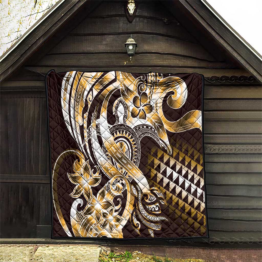 Aloha Gold Tribal Honu Tattoo Quilt LT9 - Polynesian Pride