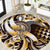 Aloha Gold Tribal Honu Tattoo Round Carpet