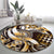 Aloha Gold Tribal Honu Tattoo Round Carpet