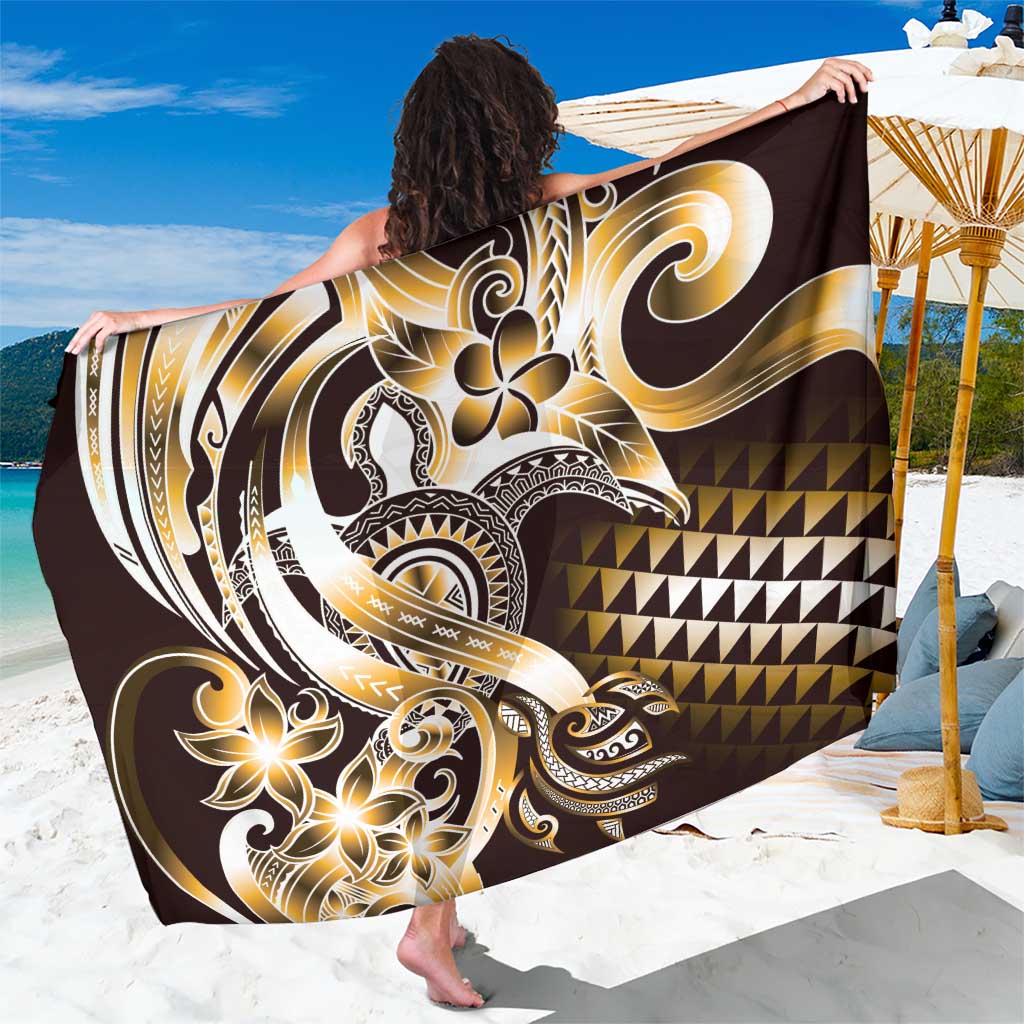 Aloha Gold Tribal Honu Tattoo Sarong