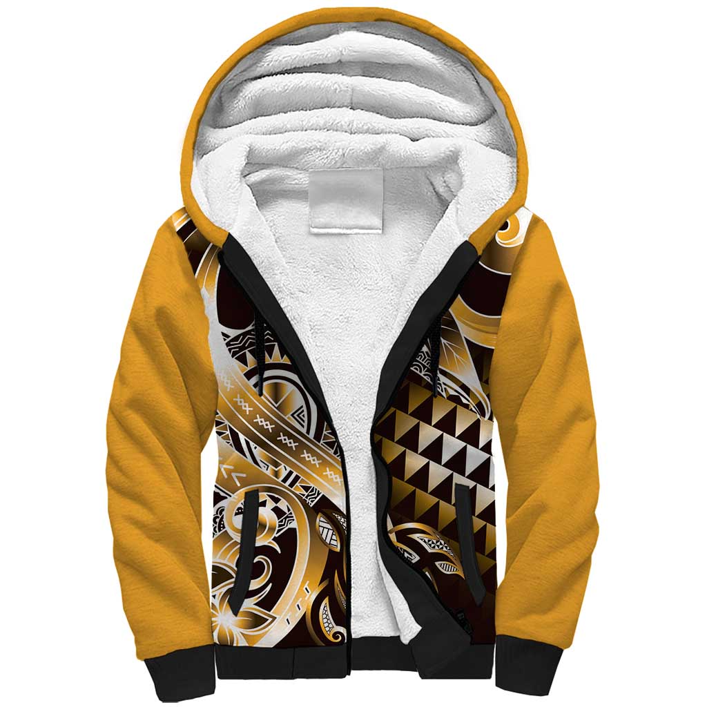 Aloha Gold Tribal Honu Tattoo Sherpa Hoodie