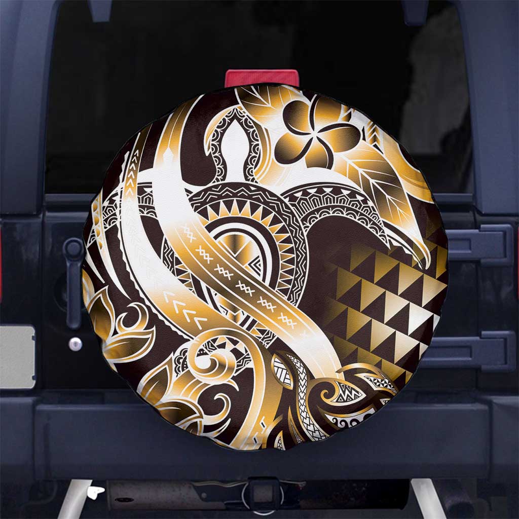 Aloha Gold Tribal Honu Tattoo Spare Tire Cover