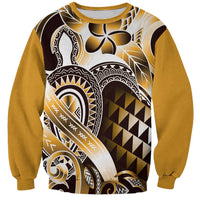 Aloha Gold Tribal Honu Tattoo Sweatshirt LT9 Unisex Gold - Polynesian Pride