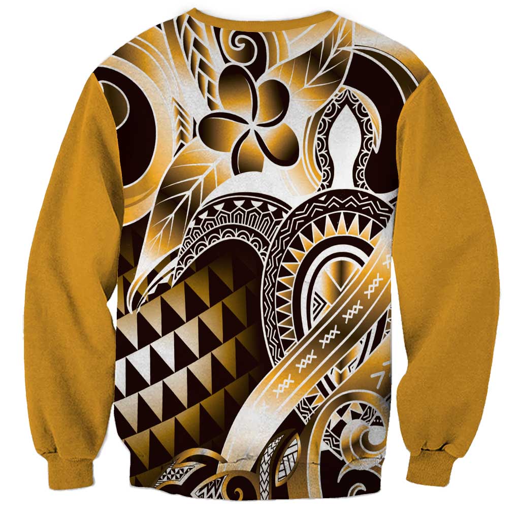 Aloha Gold Tribal Honu Tattoo Sweatshirt LT9 - Polynesian Pride