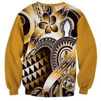 Aloha Gold Tribal Honu Tattoo Sweatshirt LT9 - Polynesian Pride