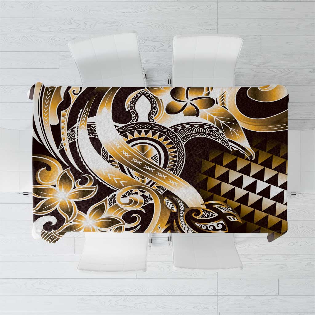 Aloha Gold Tribal Honu Tattoo Tablecloth