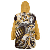 Aloha Gold Tribal Honu Tattoo Wearable Blanket Hoodie