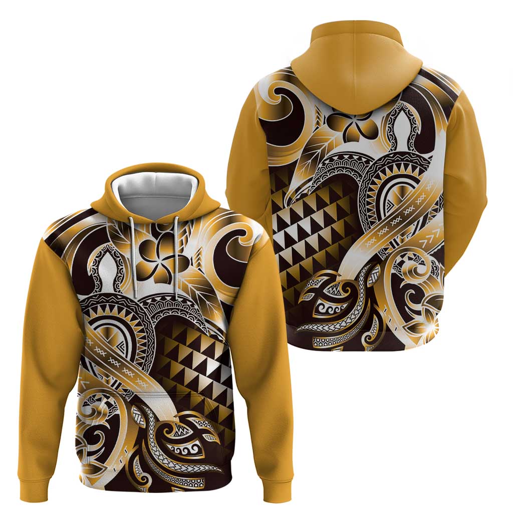 Aloha Gold Tribal Honu Tattoo Zip Hoodie