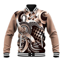 Aloha Mocha Mousse Tribal Honu Tattoo Baseball Jacket LT9 Unisex Mocha Mousse - Polynesian Pride