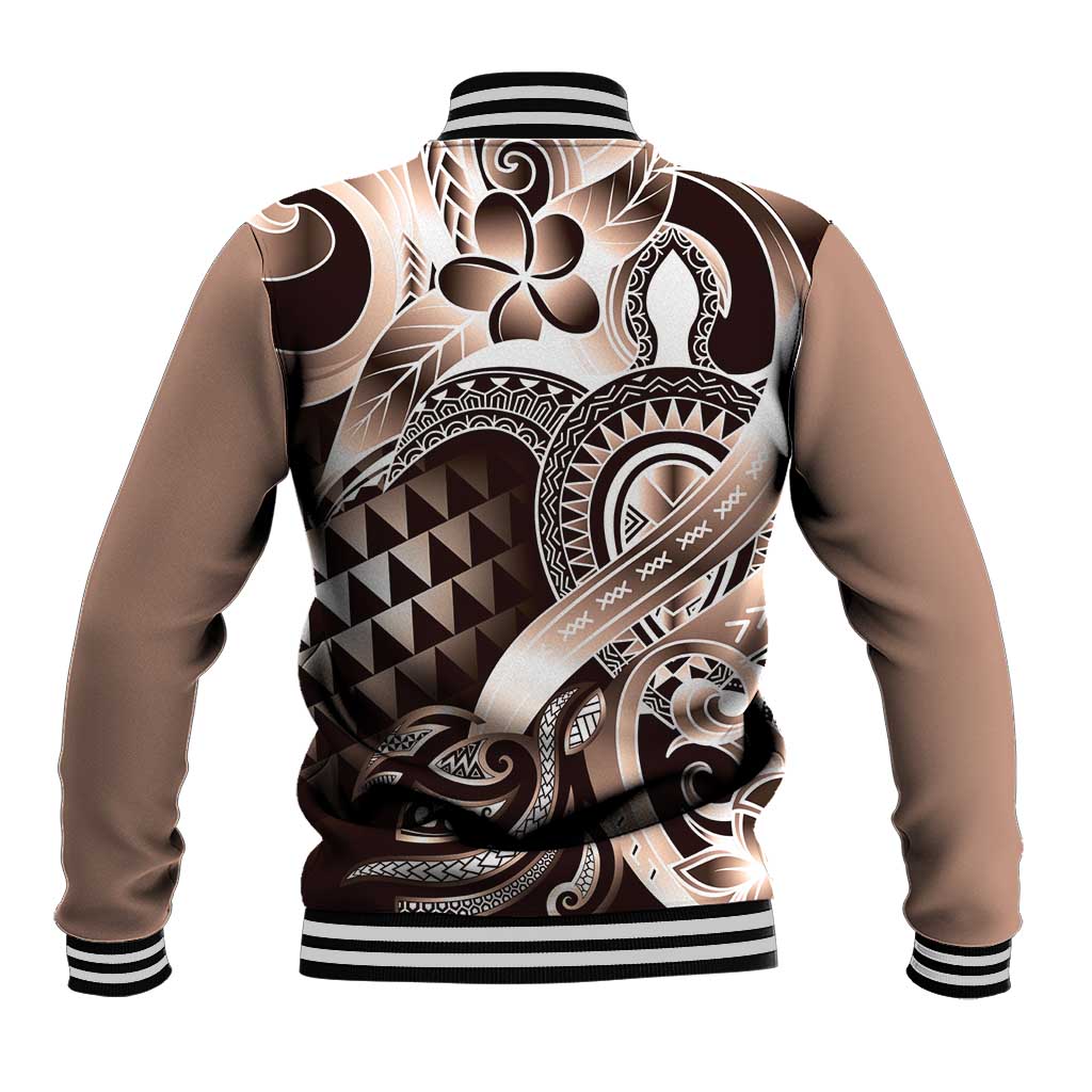 Aloha Mocha Mousse Tribal Honu Tattoo Baseball Jacket LT9 - Polynesian Pride