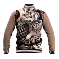 Aloha Mocha Mousse Tribal Honu Tattoo Baseball Jacket LT9 - Polynesian Pride