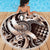 Aloha Mocha Mousse Tribal Honu Tattoo Beach Blanket