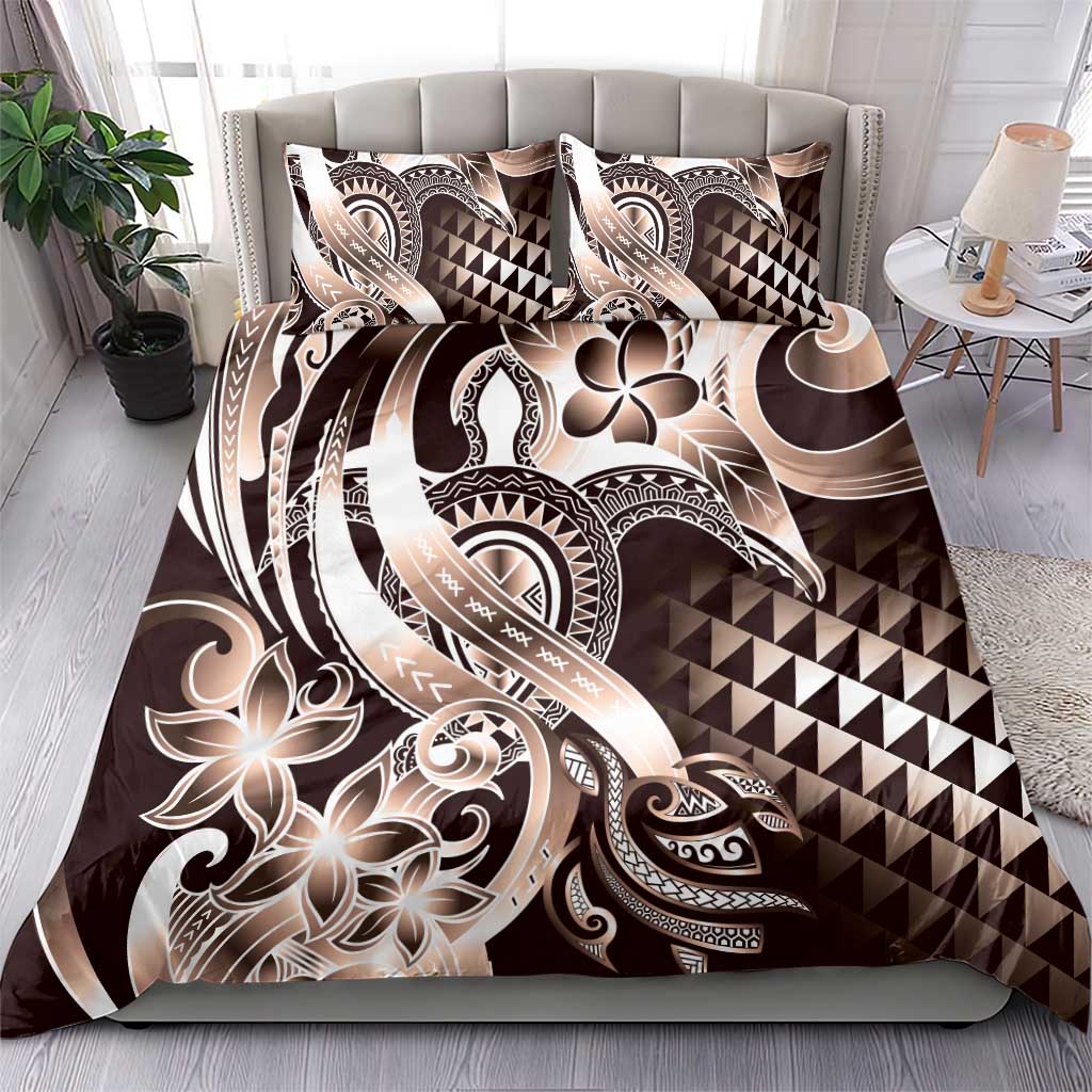 Aloha Mocha Mousse Tribal Honu Tattoo Bedding Set
