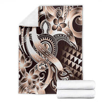 Aloha Mocha Mousse Tribal Honu Tattoo Blanket