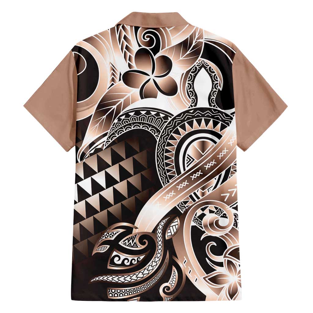 Aloha Mocha Mousse Tribal Honu Tattoo Family Matching Puletasi and Hawaiian Shirt LT9 - Polynesian Pride