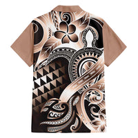 Aloha Mocha Mousse Tribal Honu Tattoo Family Matching Puletasi and Hawaiian Shirt LT9 - Polynesian Pride