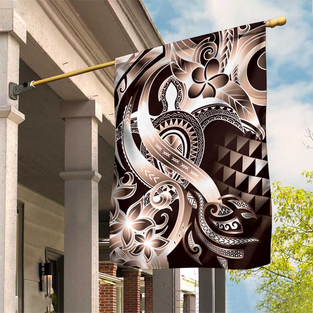 Aloha Mocha Mousse Tribal Honu Tattoo Garden Flag LT9 House Flag Mocha Mousse - Polynesian Pride